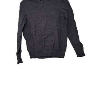 Tahari boys L V-Neck Dark Gray Sweater Italian Merino Wool